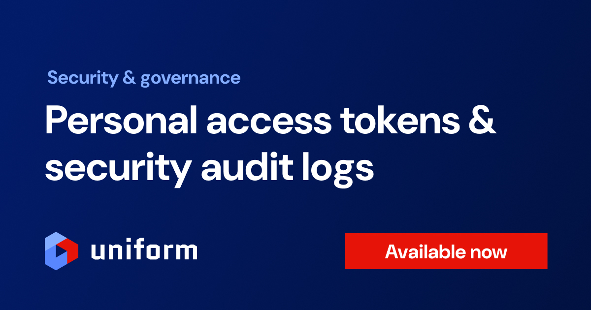 Personal access tokens and security audit log