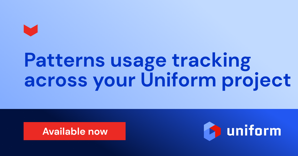 Track Usage of patterns across your Uniform project