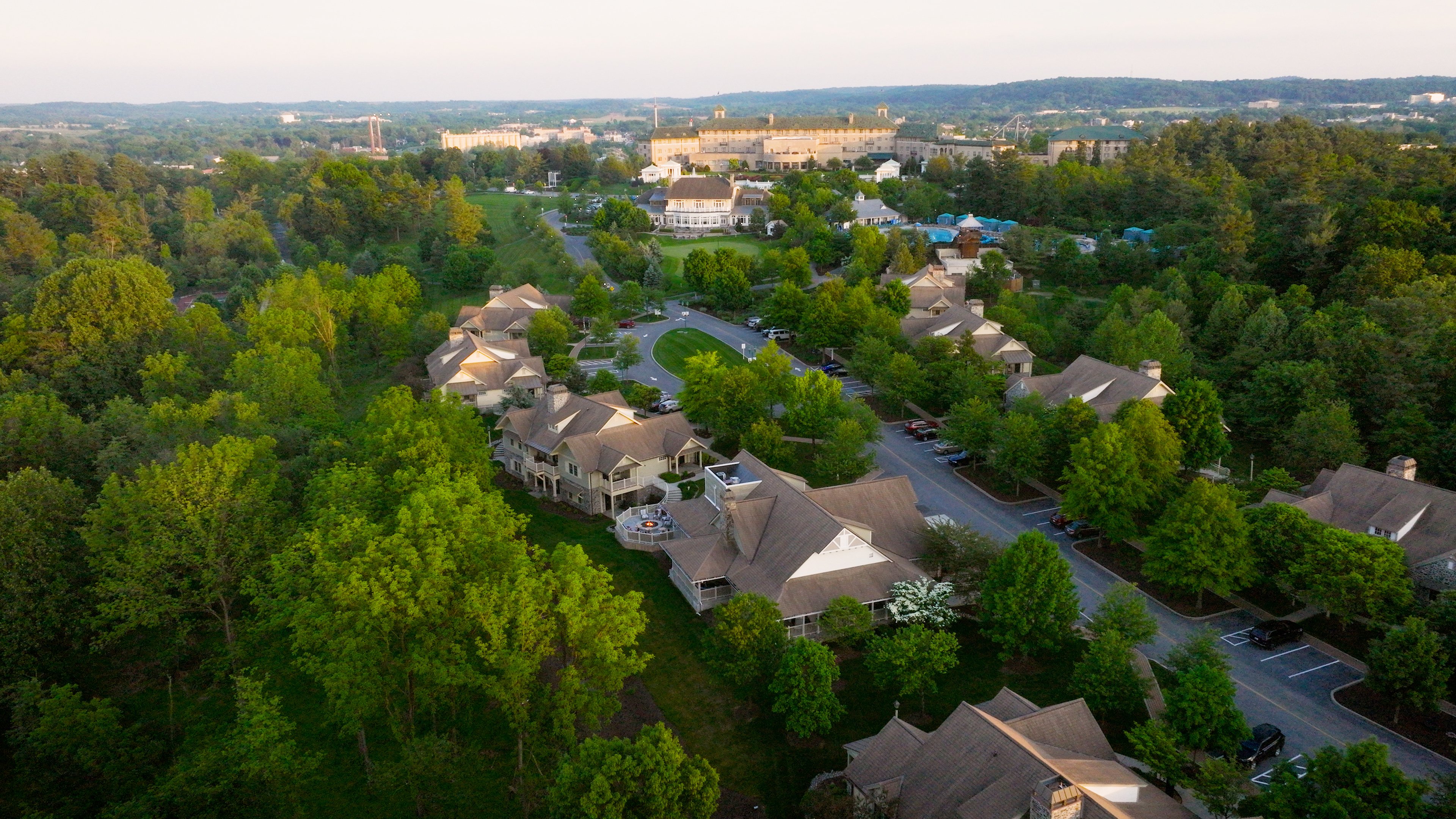 drone-shot-of-villas-with-hotel-hershey-in-background