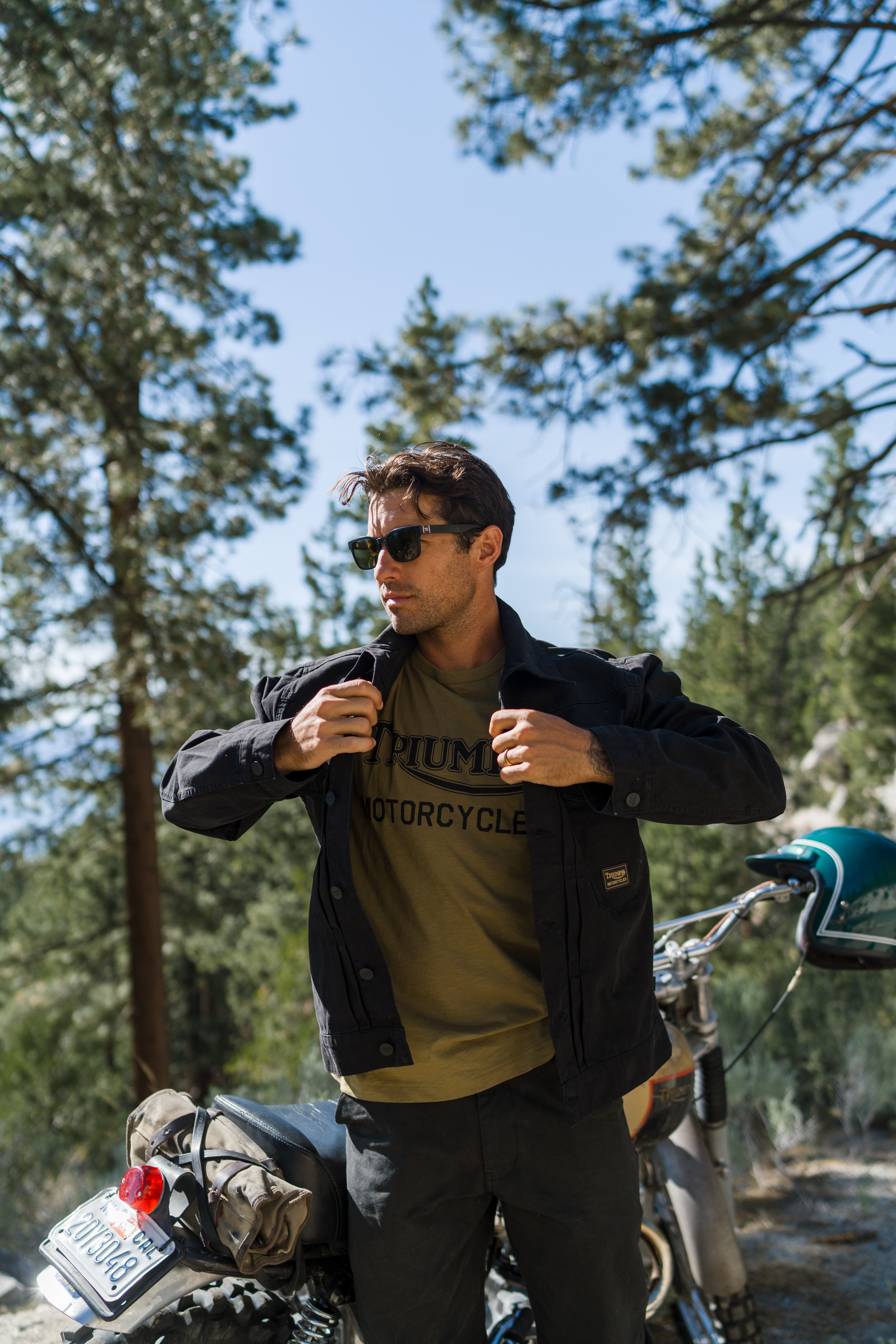 Man wearing a Triumph Heritage Jacket