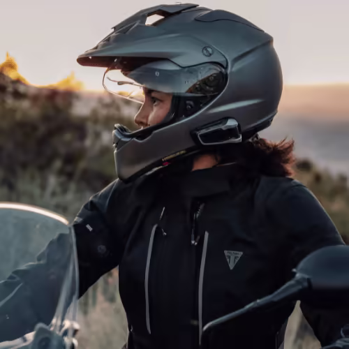 Woman on motorbike