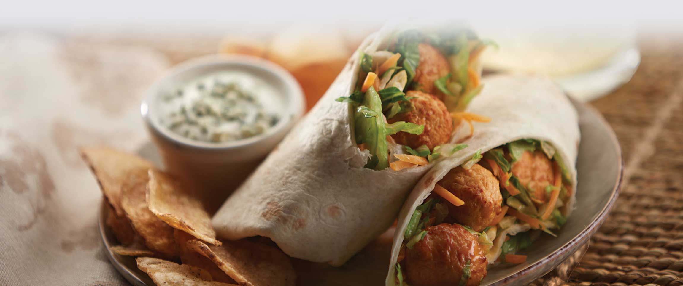 Hero - Full Width/performancefoodservice-recipes-Buffalo_Style_Chicken_Meatball_Wrap-herofull