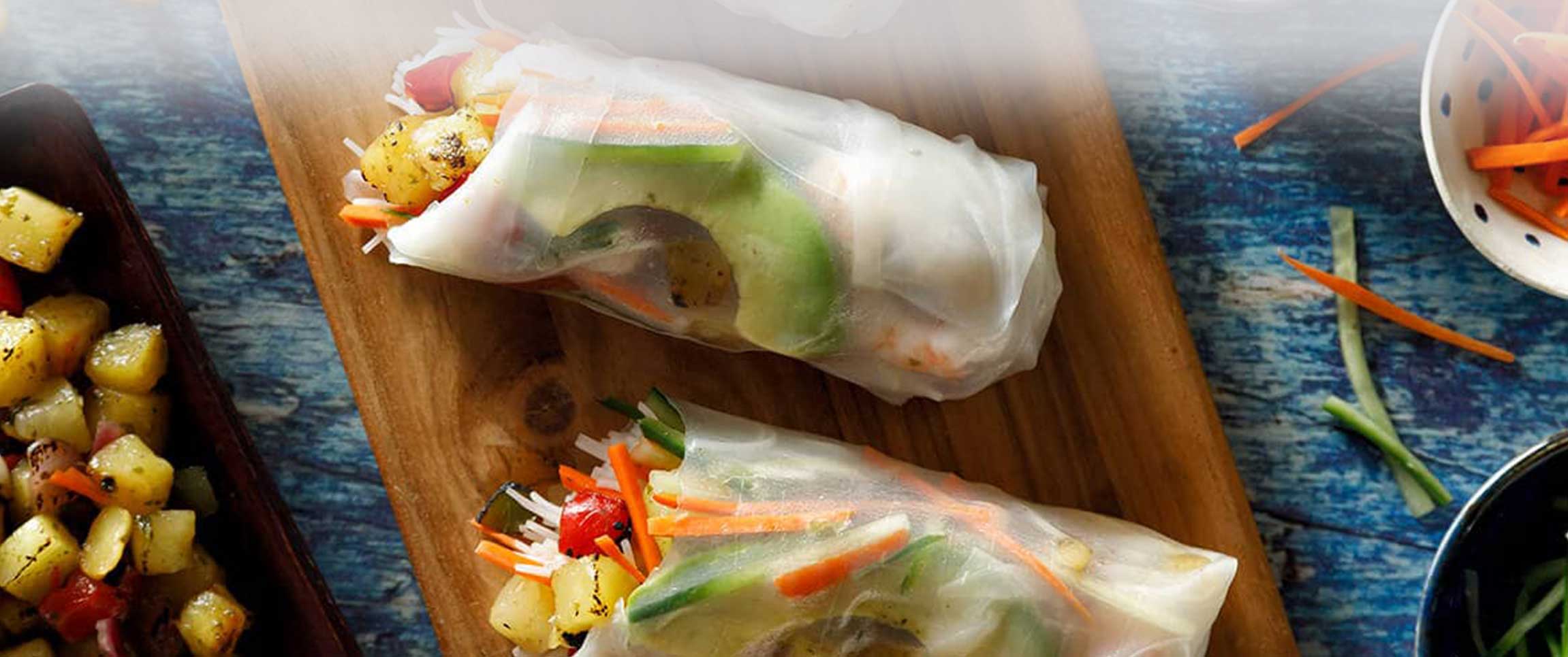 Hero - Full Width/performancefoodservice-recipe-Roasted_Pineapple_Shrimp_Summer_Rolls-HeroFull