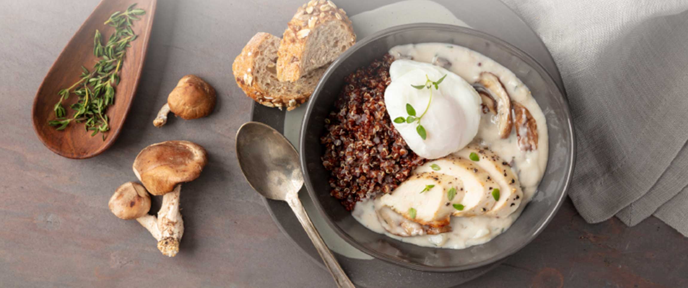 Hero - Full Width/performancefoodservice-Recipes-ChickenMushroomAndQuinoaSoup-HeroFull