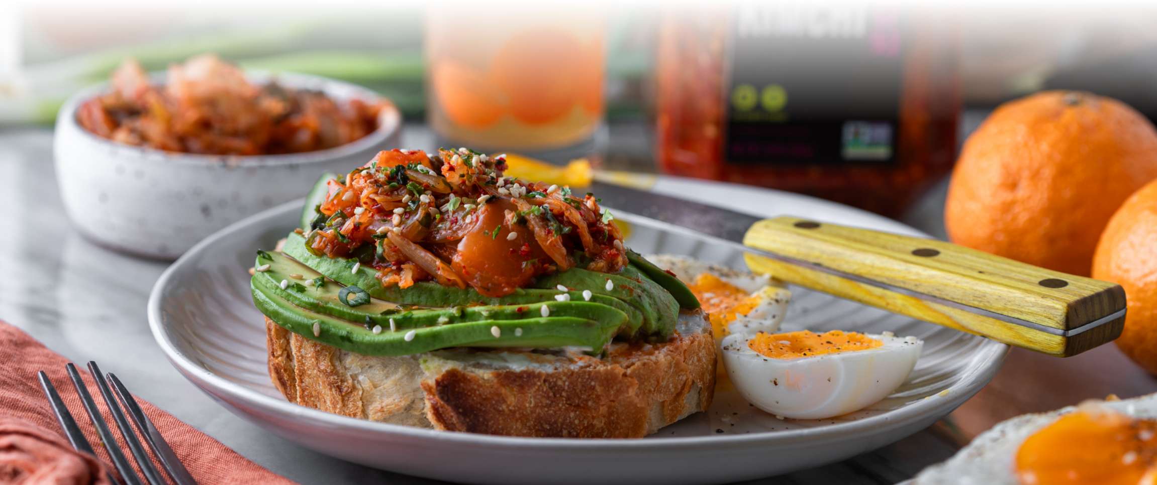 Hero - Full Width/Performancefoodservice-Recipes-Kimchi_Avocado_Toast-herofull