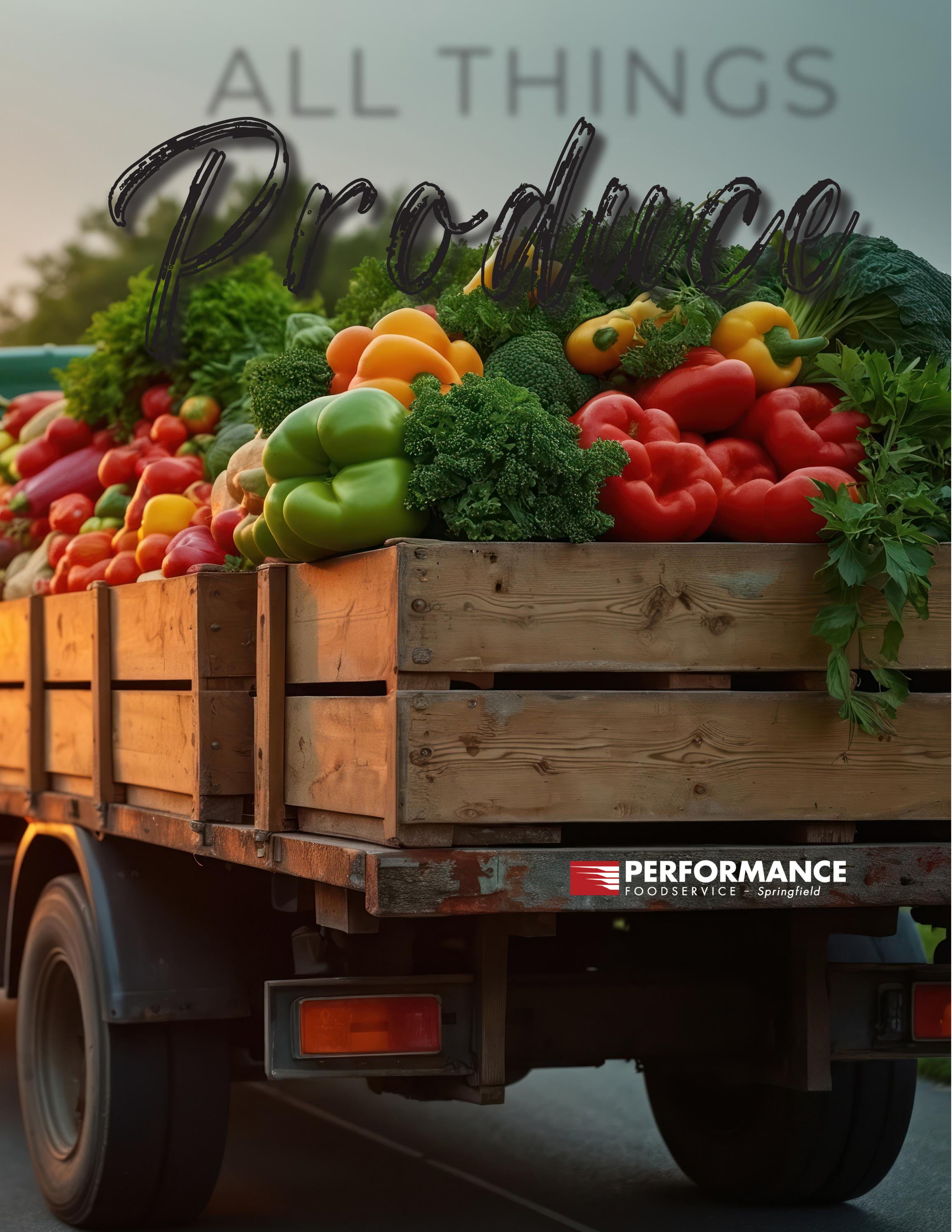 produce truck carrying fresh fruits and veggies