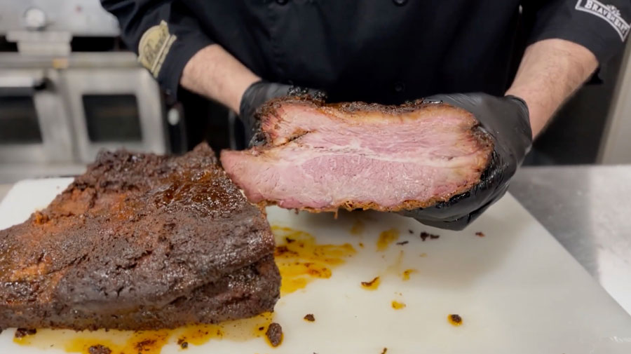 Whole, succulent beef brisket