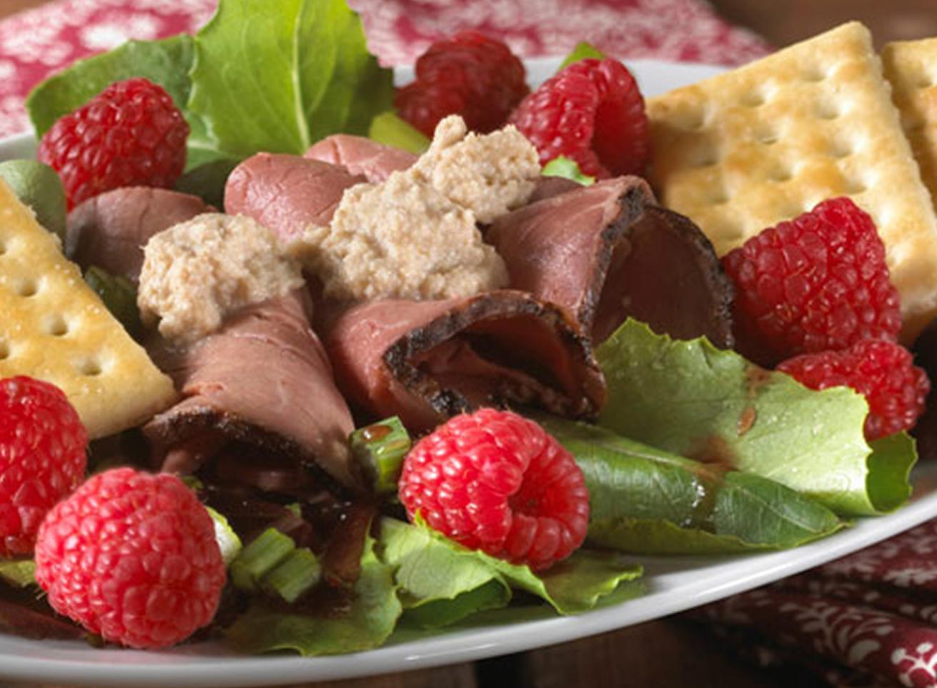 Hero - Half Width/performancefoodservice-Recipes-RASPBERRYBEEFSALAD-heroHalf