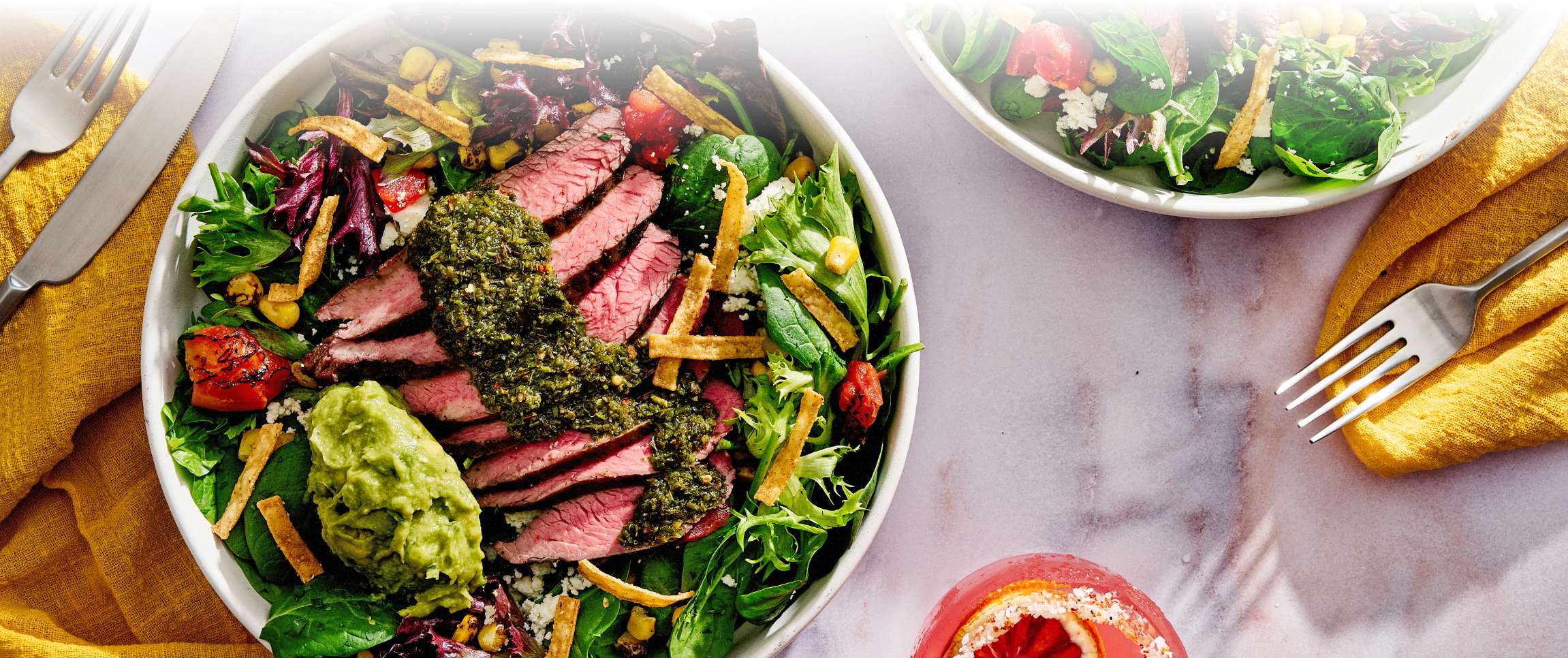 Hero - Full Width/Performancefoodservice-DISHRecipes-Chimichurri_Flat_Iron_Ranch_Salad-herofull