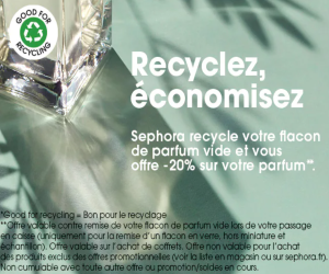 Recyclez malin jeter moins/Sephora visuel