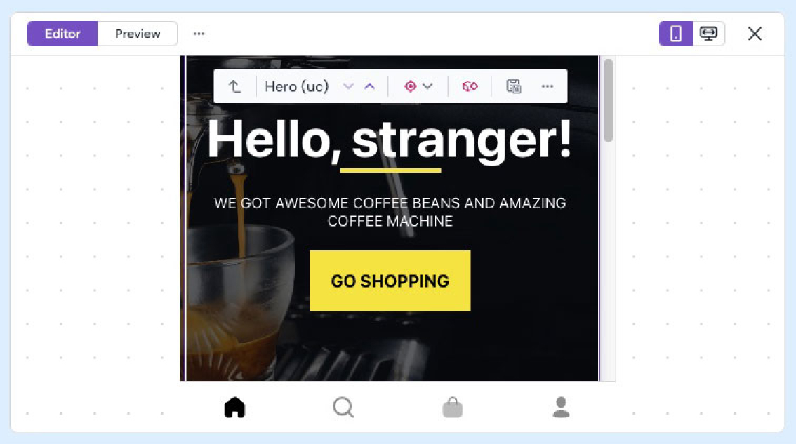 Building an experience for multiple channels visually in the Uniform visual workspace.